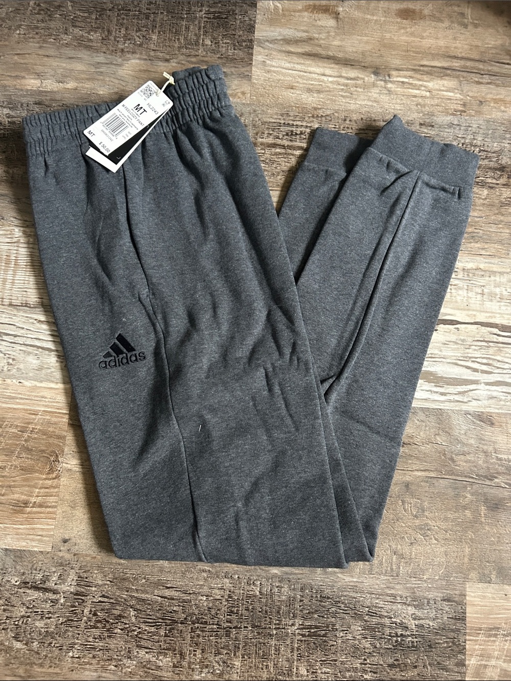 adidas mens Charcoal Gray Fleece Joggers MT